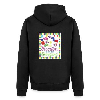 mein kostüm ist in der reinigung - Unisex Premium Bio Zip Hoodie - Schwarz - Hinten - Nico (187cm)