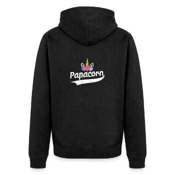 Papacorn Papa Licorne Amants Licorne de la fête des pères Licorne - Veste à capuche bio Premium Unisexe - noir - Dos - Nico (187cm)