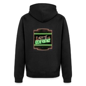 witzig küchenhilfe biest statement lustige sprüche - Unisex Premium Bio Zip Hoodie - Schwarz - Hinten - Nico (187cm)