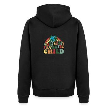 L’enfant préféré de Mère Nature : Jour de la Terre Rétro - Veste à capuche bio Premium Unisexe - noir - Dos - Nico (187cm)