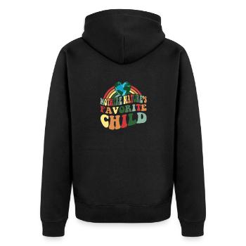 L’enfant préféré de Mère Nature - Jour de la Terre - Veste à capuche bio Premium Unisexe - noir - Dos - Nico (187cm)