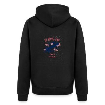 Surfing Time - Unisex Premium Organic Zip Hoodie - black - Back - Nico (187cm)
