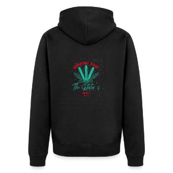 Surfs Up - Unisex Premium Organic Zip Hoodie - black - Back - Nico (187cm)