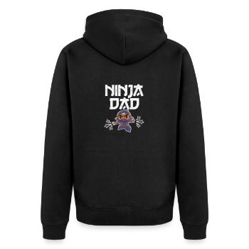 Ninja Dad Matching Family Warriors Funny Fight - Unisex Premium Organic Zip Hoodie - black - Back - Nico (187cm)