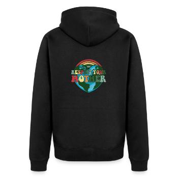 Restore Our Earth Respect Nature - Earth Day - Unisex Premium Organic Zip Hoodie - black - Back - Nico (187cm)