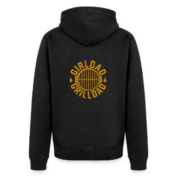 Vatertag Papa Grillen Ehemann Mädchen Papa Grill - Unisex Premium Bio Zip Hoodie - Schwarz - Hinten - Nico (187cm)