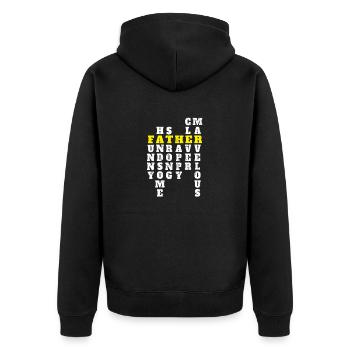 Père drôle beau fort heureux intelligent - Veste à capuche bio Premium Unisexe - noir - Dos - Nico (187cm)