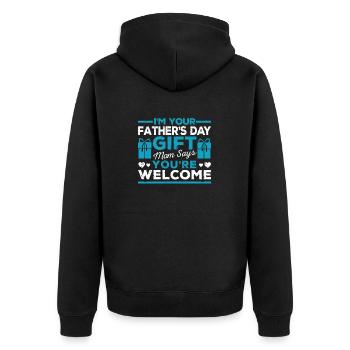 Father's Day daughter son proud daddy husband dad - Unisex Premium Organic Zip Hoodie - black - Back - Nico (187cm)