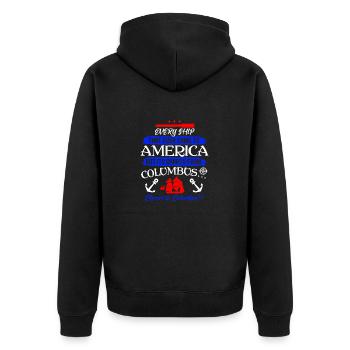 CHAQUE SSHIP AMERICA COLUMBUS - Veste à capuche bio Premium Unisexe - noir - Dos - Nico (187cm)