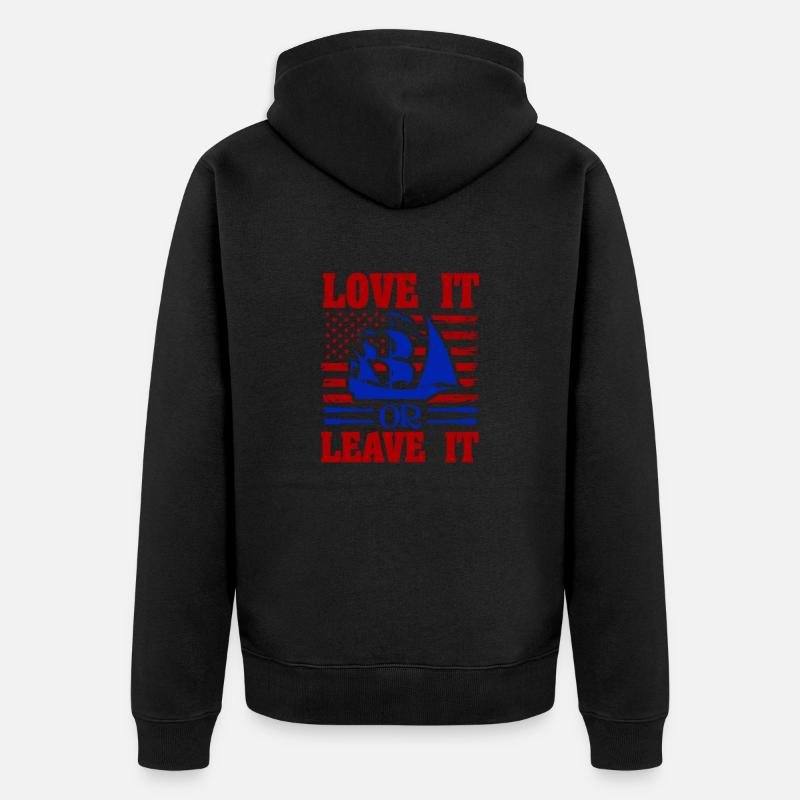 LIEBE ES ODER LASS ES - Unisex Premium Bio Zip Hoodie - Schwarz
