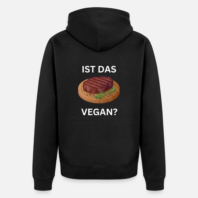 Ist das Fleisch Vegan? White - Unisex Premium Bio Zip Hoodie - Schwarz