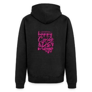HAPPY CINCO DE MAYO 2 - Unisex Premium Bio Zip Hoodie - Schwarz - Hinten - Nico (187cm)