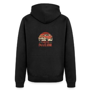 Im not old, Im a Classic - Unisex Premium Organic Zip Hoodie - black - Back - Nico (187cm)