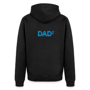Funny Dad Fathers Day 2 Pregnancy - Unisex Premium Organic Zip Hoodie - black - Back - Nico (187cm)