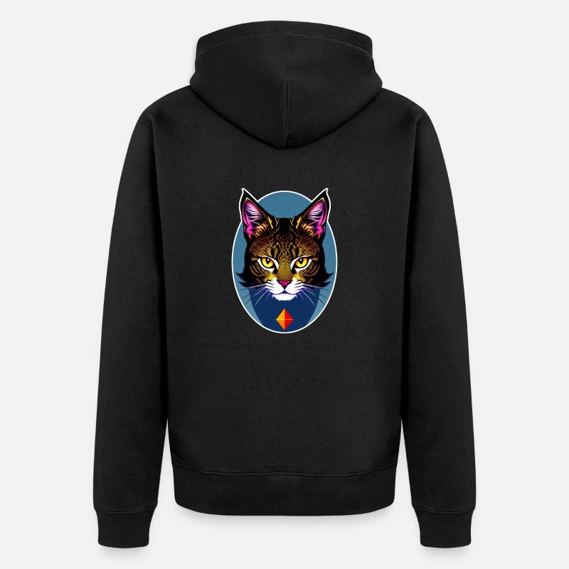 chat mystique - Veste à capuche bio Premium Unisexe - noir
