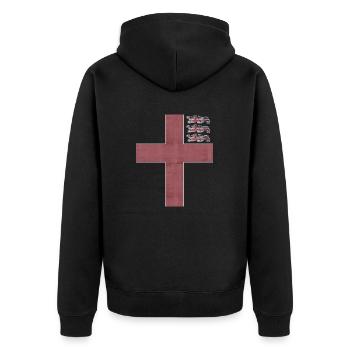 UK, England, Löwen by ahapix - Unisex Premium Bio Zip Hoodie - Schwarz - Hinten - Nico (187cm)