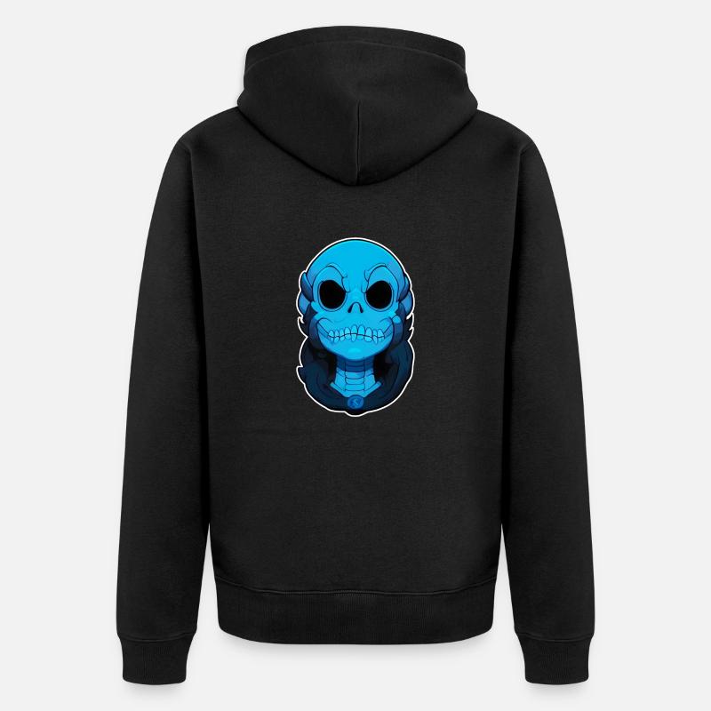 crane monstre bleu - Veste à capuche bio Premium Unisexe - noir