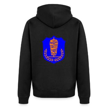 Döner coat of arms - Unisex Premium Organic Zip Hoodie - black - Back - Nico (187cm)