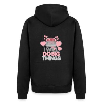Great Expectation - Humanity - Unisex Premium Organic Zip Hoodie - black - Back - Nico (187cm)