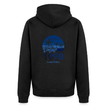 Vintage Année 1998 Edition Limitée Bleu - Veste à capuche bio Premium Unisexe - noir - Dos - Nico (187cm)