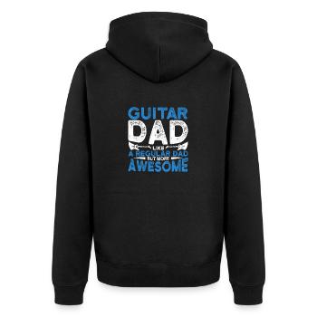 Guitar Dad Wie ein normaler Vater, aber ein - Unisex Premium Bio Zip Hoodie - Schwarz - Hinten - Nico (187cm)