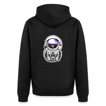 chat astronaute dans l espace - Veste à capuche bio Premium Unisexe - noir - Dos - Nico (187cm)