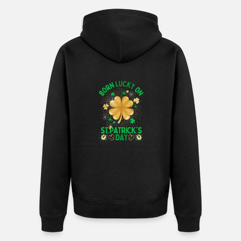 Irland Saint Patrick's Day oder - Unisex Premium Bio Zip Hoodie - Schwarz