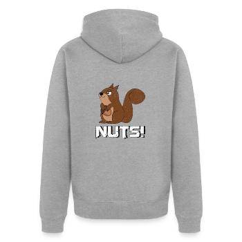 Süßes hungriges Eichhörnchen - Unisex Premium Bio Zip Hoodie - Grau meliert - Hinten - Nico (187cm)