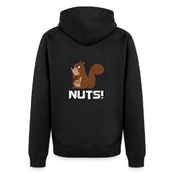 Süßes hungriges Eichhörnchen - Unisex Premium Bio Zip Hoodie - Schwarz - Hinten - Nico (187cm)