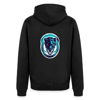 Panther - Felin - Wilderness - Unisex Premium Organic Zip Hoodie - black - Back - Nico (187cm)