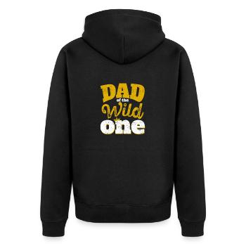 Papa der wilden ein lustiger 1. Geburtstag erste - Unisex Premium Bio Zip Hoodie - Schwarz - Hinten - Nico (187cm)