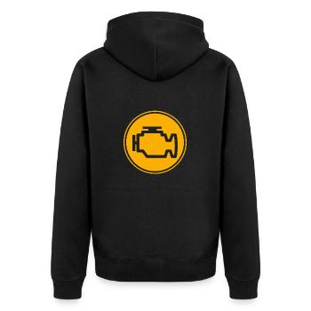 Check engine light Autotuning - Unisex Premium Organic Zip Hoodie - black - Back - Nico (187cm)