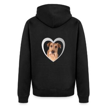 Irish Terrier Heart - J’adore Irish Terrier - Veste à capuche bio Premium Unisexe - noir - Dos - Nico (187cm)