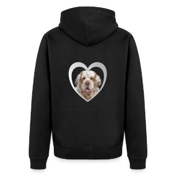 Clumber Spaniel Heart - J’adore Clumber Spaniel - Veste à capuche bio Premium Unisexe - noir - Dos - Nico (187cm)