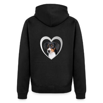 Entlebucher Mountain Dog Heart - J’aime Entlebucher - Veste à capuche bio Premium Unisexe - noir - Dos - Nico (187cm)