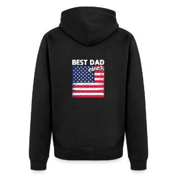 Meilleur père de tous les temps avec American - Veste à capuche bio Premium Unisexe - noir - Dos - Nico (187cm)