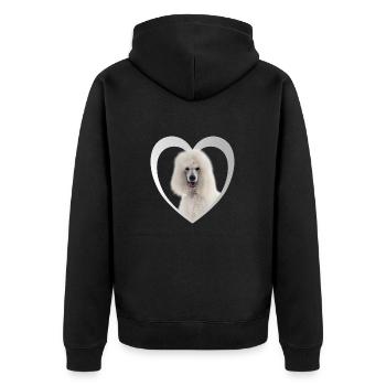 Poodle Heart - I Love Poodle - Unisex Premium Organic Zip Hoodie - black - Back - Nico (187cm)