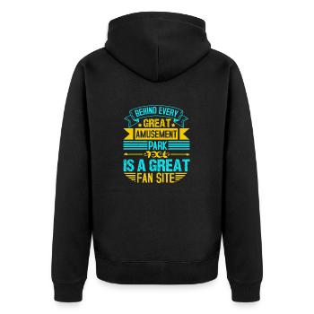 DERRIÈRE CHAQUE GRAND PARC D’ATTRACTIONS SE CACHE UN GRAND FAN - Veste à capuche bio Premium Unisexe - noir - Dos - Nico (187cm)