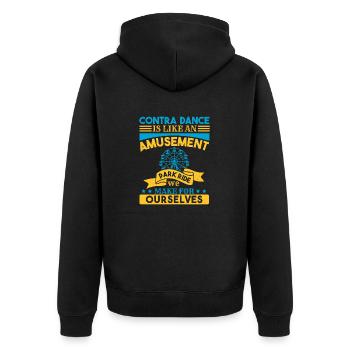 CONTRA DANCE AMUSEMENT PARK RIDE OURSELVES - Unisex Premium Organic Zip Hoodie - black - Back - Nico (187cm)