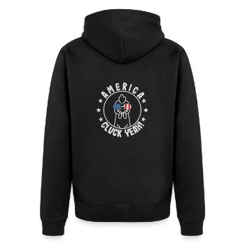 Cluck yes chicken July 4th glasses t shirt boys - Unisex Premium Organic Zip Hoodie - black - Back - Nico (187cm)