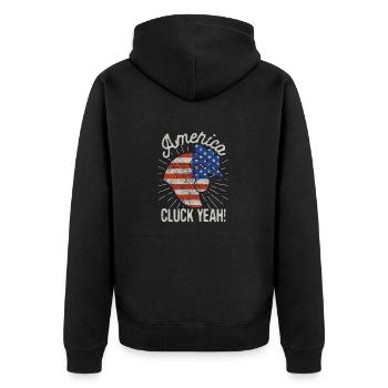 Cluck yes chicken July 4th glasses t shirt boys - Unisex Premium Organic Zip Hoodie - black - Back - Nico (187cm)
