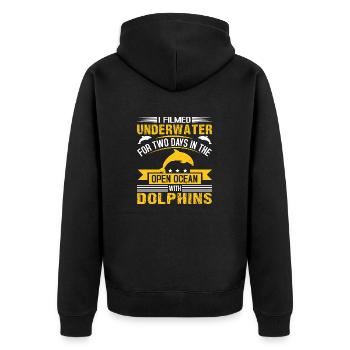 I FILMED UNDERWATER FOR TWO DAYS IN THE OPEN OCEAN - Unisex Premium Organic Zip Hoodie - black - Back - Nico (187cm)