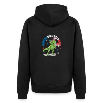 Dinosaure 4 juillet US Amerisaurus T Rex Amérique - Veste à capuche bio Premium Unisexe - noir - Dos - Nico (187cm)