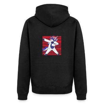 Dab Licorne 4 juillet patriotes américains - Veste à capuche bio Premium Unisexe - noir - Dos - Nico (187cm)