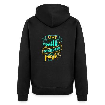 VIVRE AVEC LE PARC D’ATTRACTIONS - Veste à capuche bio Premium Unisexe - noir - Dos - Nico (187cm)