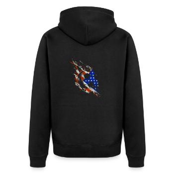 Soccer Drapeau américain 4 juillet Sports américains - Veste à capuche bio Premium Unisexe - noir - Dos - Nico (187cm)
