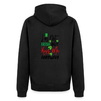 Je ne suis pas irlandais, mais embrassez-moi quand même. - Veste à capuche bio Premium Unisexe - noir - Dos - Nico (187cm)
