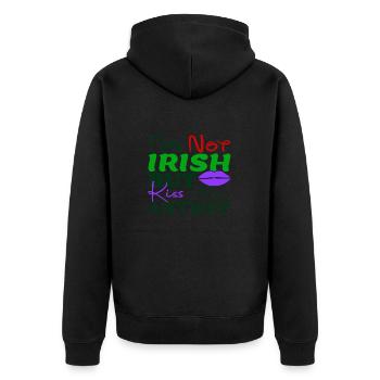 Je ne suis pas irlandais, mais embrassez-moi quand même. - Veste à capuche bio Premium Unisexe - noir - Dos - Nico (187cm)