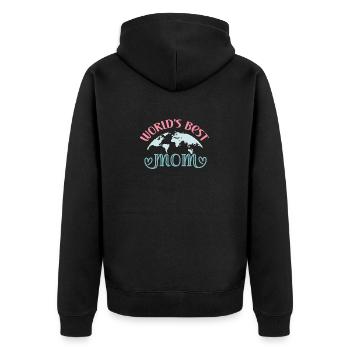 Süßer Muttertag - Die beste Mutter der Welt - Unisex Premium Bio Zip Hoodie - Schwarz - Hinten - Nico (187cm)