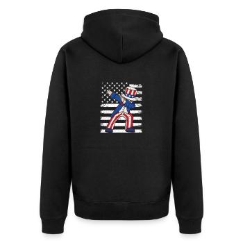Dabbing 4 juillet Dab Dance Pose Pride America USA - Veste à capuche bio Premium Unisexe - noir - Dos - Nico (187cm)